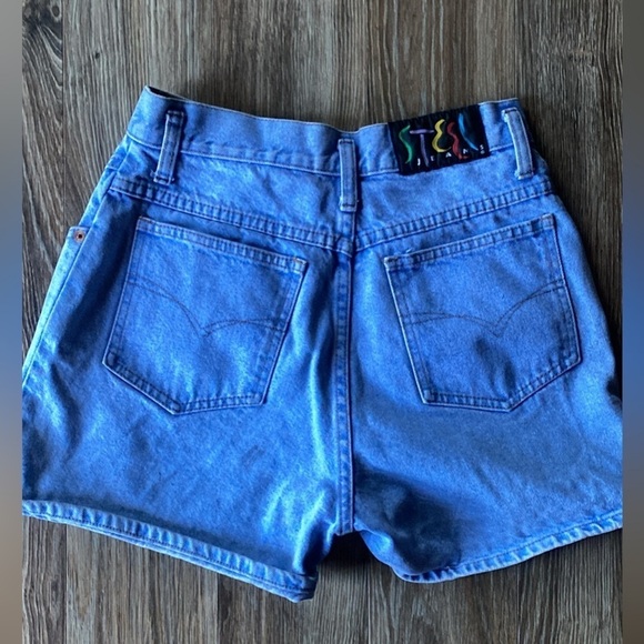Vintage Steel Blue High Rise Denim Shorts - Picture 2 of 2